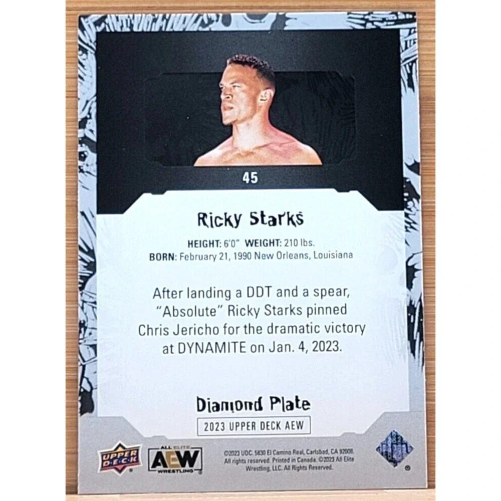 2023 UPPER DECK AEW‎ RICKY STARKS DIAMOND PLATE Ricky Saints WWE WWF